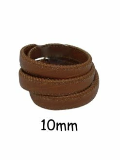 La Cuisine Des Perles 50cm Lanière Simili Cuir Marron Noisette Avec Couture 10mm - Cuir Synthétique