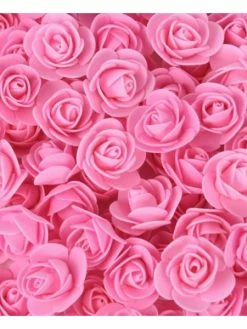 Czech Beads Exclusive 50pcs Fleurs De Tête De Rose Rose Pe Foam Fleurs Artificielles, Scrapbooking, Décor De Pâques, Valen