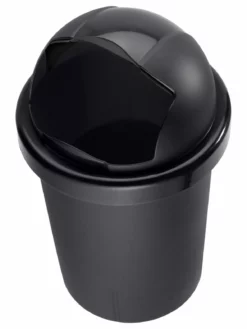 ROTHO Poubelle à Bascule Roll Bob 30 L, Noir - Poubelle à Battant