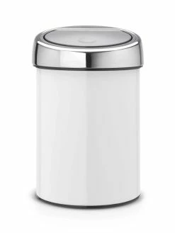 Brabantia Poubelle Touch Boîte à Boutons 3 L, Blanc - Poubelle Tactile