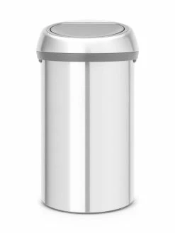 Brabantia Poubelle Touch Touch Bin Anti-empreinte Digitale 60 L, Acier Mat - Poubelle Tactile