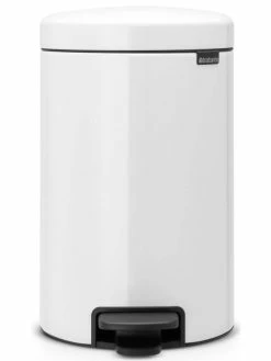 Brabantia Poubelle à Pédale NewIcon 12 L, Blanc - Poubelle à Pédale