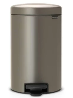 Brabantia Poubelle à Pédale NewIcon 12 L, Platine - Poubelle à Pédale