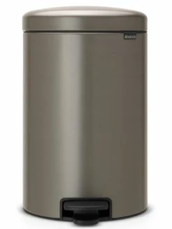 Brabantia Poubelle à Pédale NewIcon 20 L, Platine - Poubelle à Pédale