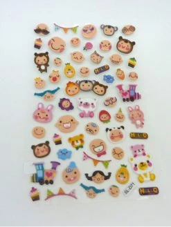 La Cuisine Des Perles 55 Stickers Thème Visage, Mimique Taille Variable De 8mm À 26mm