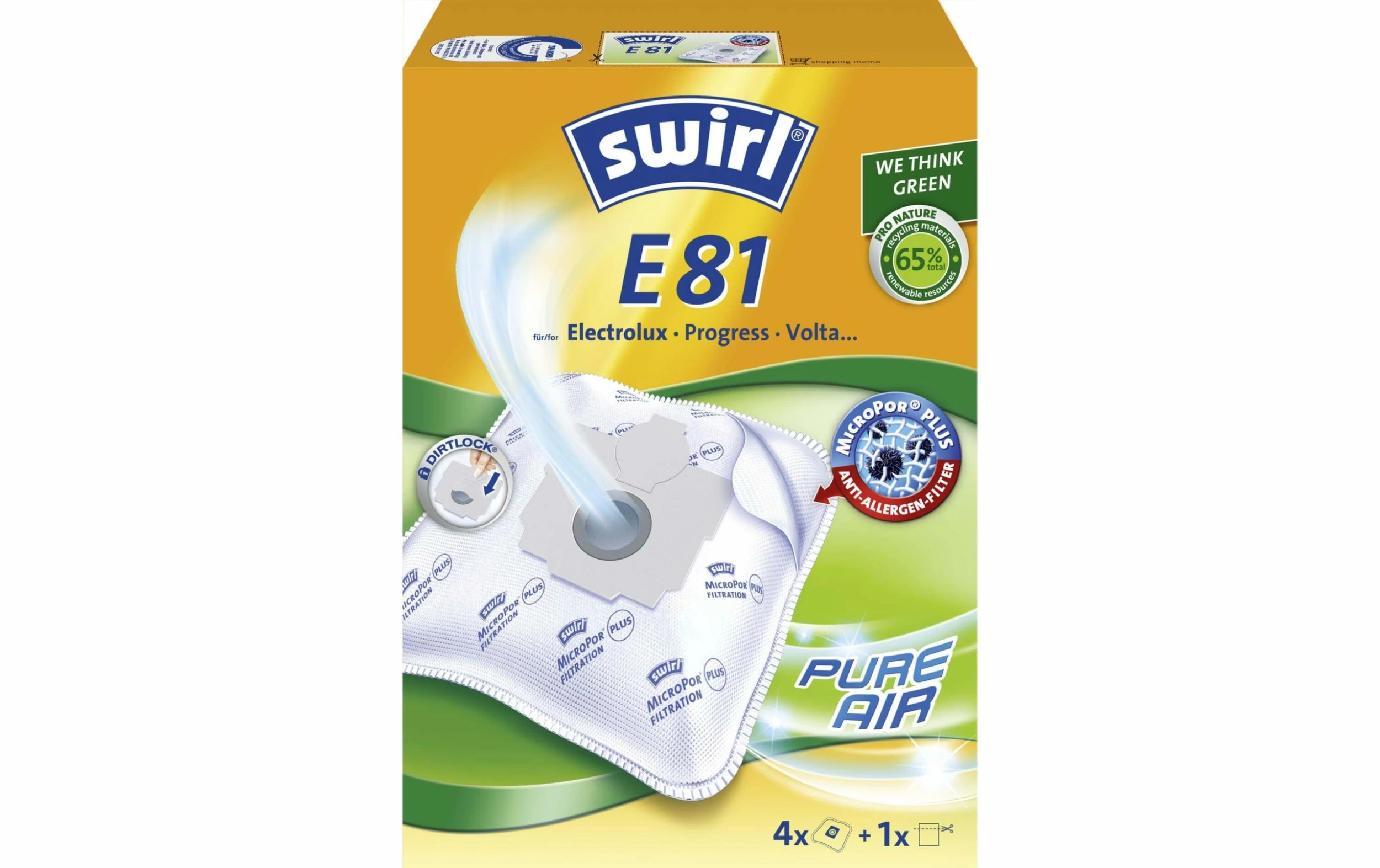 Swirl Sac Filtrant Pour Aspirateur E 81 4 Pièce/s - Sac à Poussière 1 Swirl Sac Filtrant Pour Aspirateur E 81 4 Pièce/s - Sac à Poussière