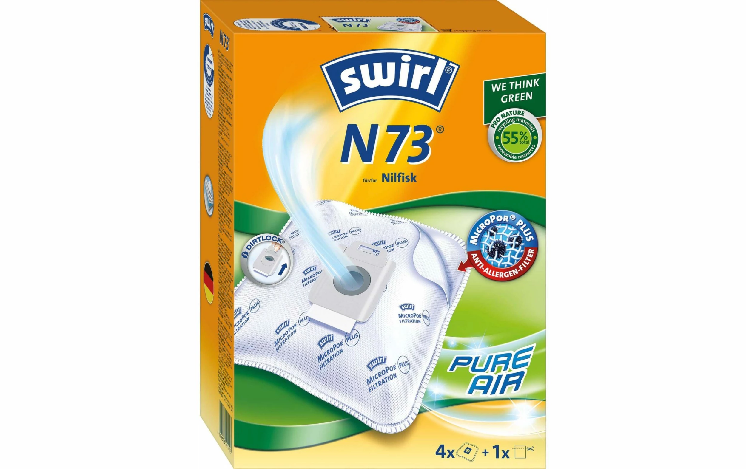 Swirl Sac Filtrant Pour Aspirateur N 73 4 Pièce/s - Sac à Poussière 1 Swirl Sac Filtrant Pour Aspirateur N 73 4 Pièce/s - Sac à Poussière