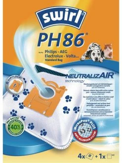 Swirl Sac Filtrant Pour Aspirateur PH 86 NeutralizAir 4 Pièce/s - Sac à Poussière