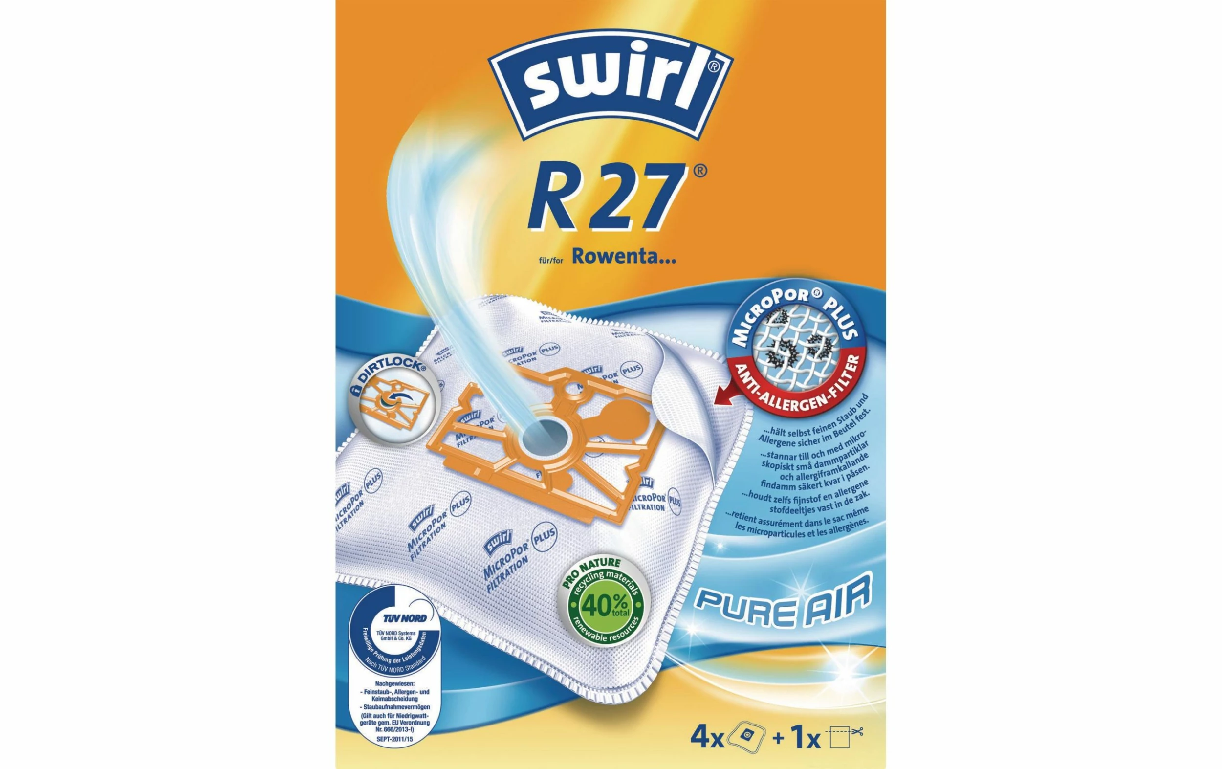 Swirl Sac Filtrant Pour Aspirateur R 27 4 Pièce/s - Sac à Poussière 1 Swirl Sac Filtrant Pour Aspirateur R 27 4 Pièce/s - Sac à Poussière