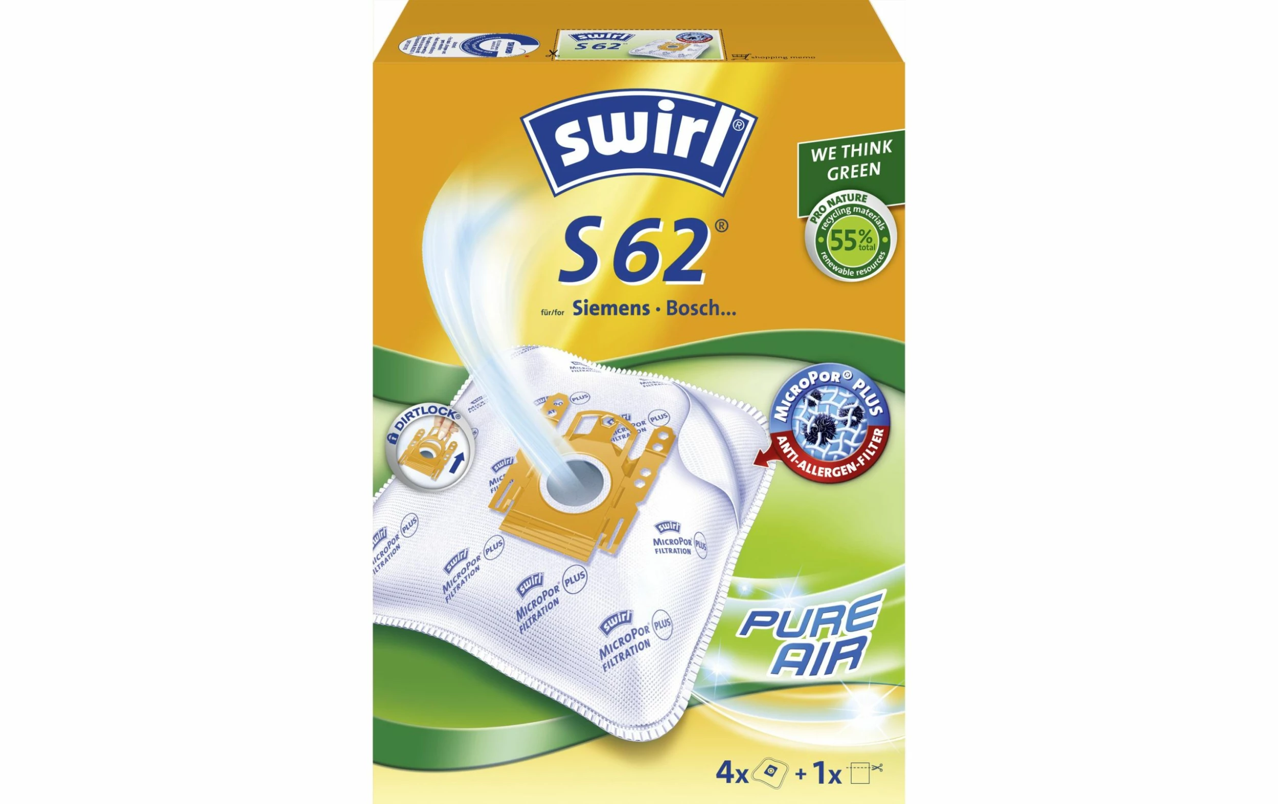 Swirl Sac Filtrant Pour Aspirateur S 62 4 Pièce/s - Sac à Poussière 1 Swirl Sac Filtrant Pour Aspirateur S 62 4 Pièce/s - Sac à Poussière