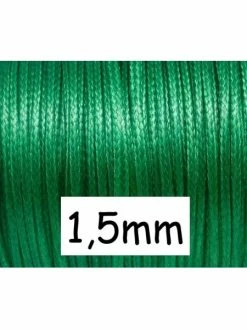 La Cuisine Des Perles 5m Cordon Polyester Enduit 1,5mm Souple Imitation Cuir Vert Brillant