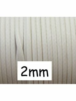 La Cuisine Des Perles 5m Cordon Polyester Enduit 2mm Souple Imitation Cuir Blanc Cassé Légèrement Brillant