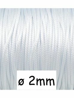 La Cuisine Des Perles 5m Cordon Polyester Enduit 2mm Souple Imitation Cuir Blanc