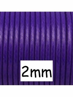 La Cuisine Des Perles 5m Cordon Polyester Enduit 2mm Souple Imitation Cuir Violet Brillant