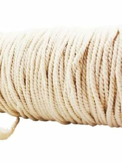 Czech Beads Exclusive 5m De 16,5 Ft 5.5 M Écru Crème Cordon En Coton Blanc Naturel De Corde Torsadée Artisanat Tissage Mac