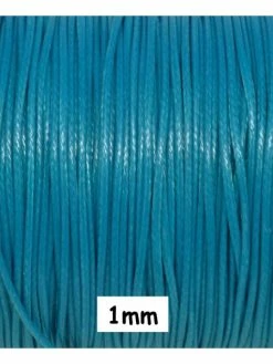 La Cuisine Des Perles 5m De Cordon Polyester Enduit 1mm Souple Bleu Paon Style Coton Ciré Brillant