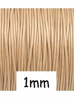 La Cuisine Des Perles 5m De Cordon Polyester Enduit 1mm Souple Marron Clair Beige Brillant