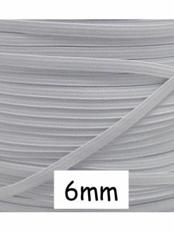 La Cuisine Des Perles 5m Elastique Plat Blanc 6mm Souple - Tresse Élastique 6mm - Ruban Élastique Blanc
