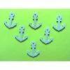 La Boutique D'Isacrea 6 APPLIQUES EMBELLISSEMENTS BOIS : Ancre Bleu Clair 24*20mm