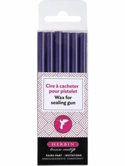 6 Bâtons De Cire à Cacheter Pour Pistolet à Cire - Aubergine - Herbin
