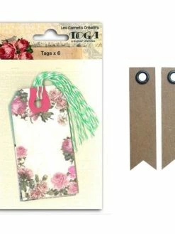 AUCUNE 6 étiquettes Romantiques + 20 étiquettes Kraft Fanion