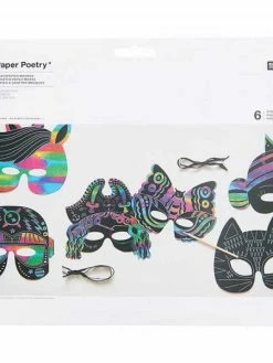 Rico Design 6 Masques De Papier à Gratter Arc En Ciel