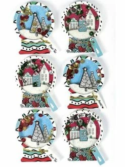 Graine Créative 6 Stickers 3D De Noël - Boules De Neige 5 Cm