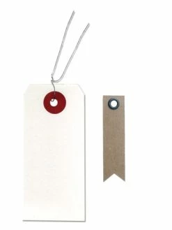 AUCUNE 60 étiquettes Blanches + 20 étiquettes Kraft Fanion