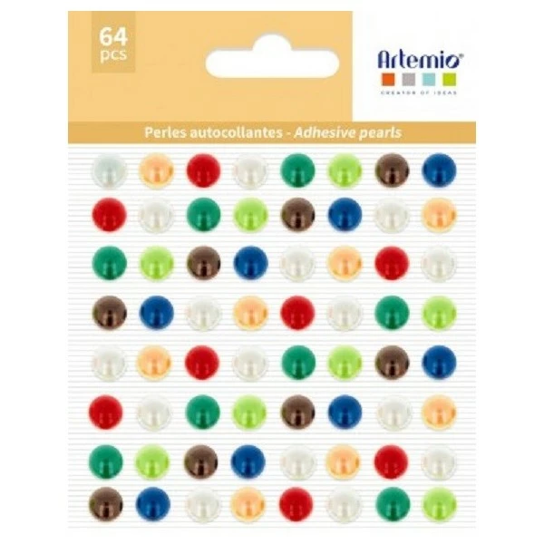 64 Perles Adhésives Ours De Noël - ARTEMIO 1 64 Perles Adhésives Ours De Noël - ARTEMIO