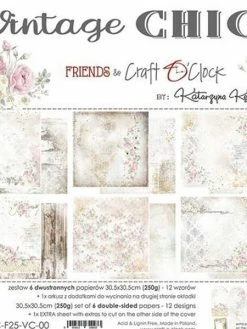 CRAFT O CLOCK 7 Papiers Imprimés Scrapbooking 30 X 30 Cm CRAFT O CLOCK VINTAGE CHIC