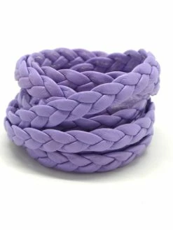 La Cuisine Des Perles 70cm Lanière Simili Cuir Tressé 8mm Parme