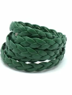 La Cuisine Des Perles 70cm Lanière Simili Cuir Tressé 8mm Vert Bouteille