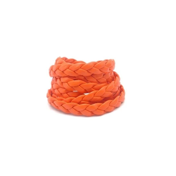 La Cuisine Des Perles 70cm Lanière Tressé 8mm Simili Cuir, Cuir Synthétique De Couleur Orange 1 La Cuisine Des Perles 70cm Lanière Tressé 8mm Simili Cuir, Cuir Synthétique De Couleur Orange