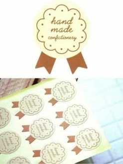 LILIECREA 72 Etiquettes Handmade Ivoire, Stickers Autocollants, Pâtisseries ...