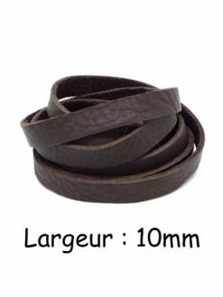 La Cuisine Des Perles 75cm Lanière Simili Cuir 10mm Marron Foncé - Idéal Création Diy