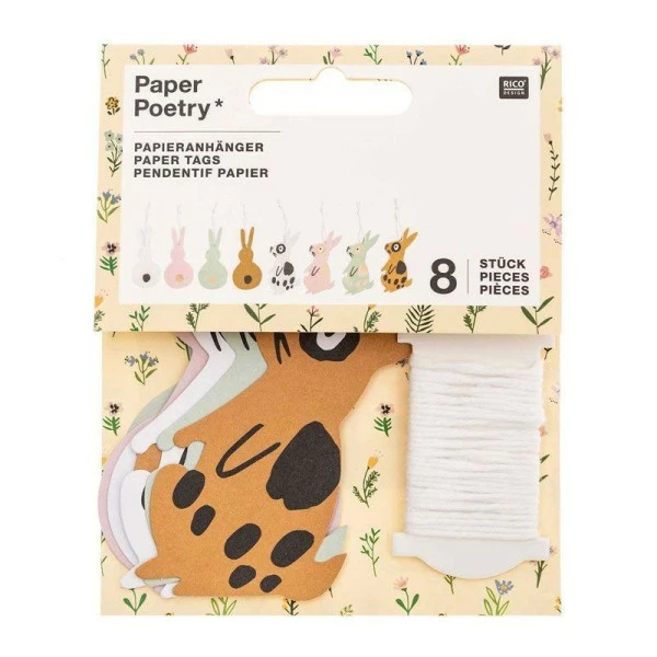 Rico Design 8 Étiquettes Pendentifs - Lapins 1 Rico Design 8 Étiquettes Pendentifs - Lapins
