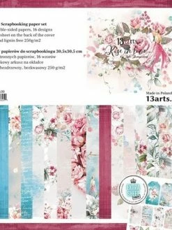 8 Papiers Scrapbooking 30 X30 Cm 13@rts ROSE IN LOVE