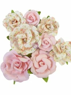 8 Pièces Fleurs En Papier Scrapbooking Décoration PRIMA MARKETING 652890