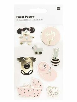 Rico Design 8 Stickers 3D - Bébé Fille