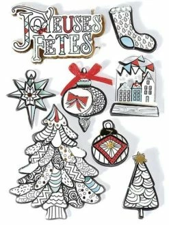 Graine Créative 8 Stickers 3D De Noël - Hiver Blanc 8 Cm