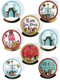 Graine Créative 8 Stickers 3D De Noël - Pingouins 4 Cm