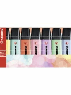 8 Surligneurs - STABILO BOSS ORIGINAL - Couleurs Pastel