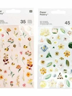 Rico Design 80 Stickers Gel Rose & Vert Vive La Nature