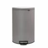 Brabantia Poubelle à Pédale Silent FlatBack Gris Béton Minéral - Poubelle à Pédale
