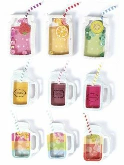 Graine Créative 9 Stickers 3D - Boissons Mason Jars 5 Cm