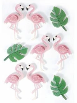 Graine Créative 9 Stickers 3D - Flamants Rose 5,5 Cm