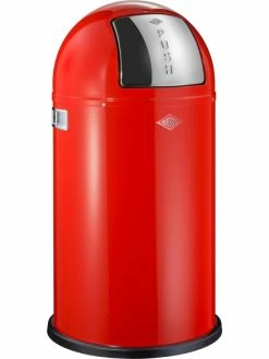Wesco Poubelle Touch Pushboy 50 L, Rouge - Poubelle Tactile