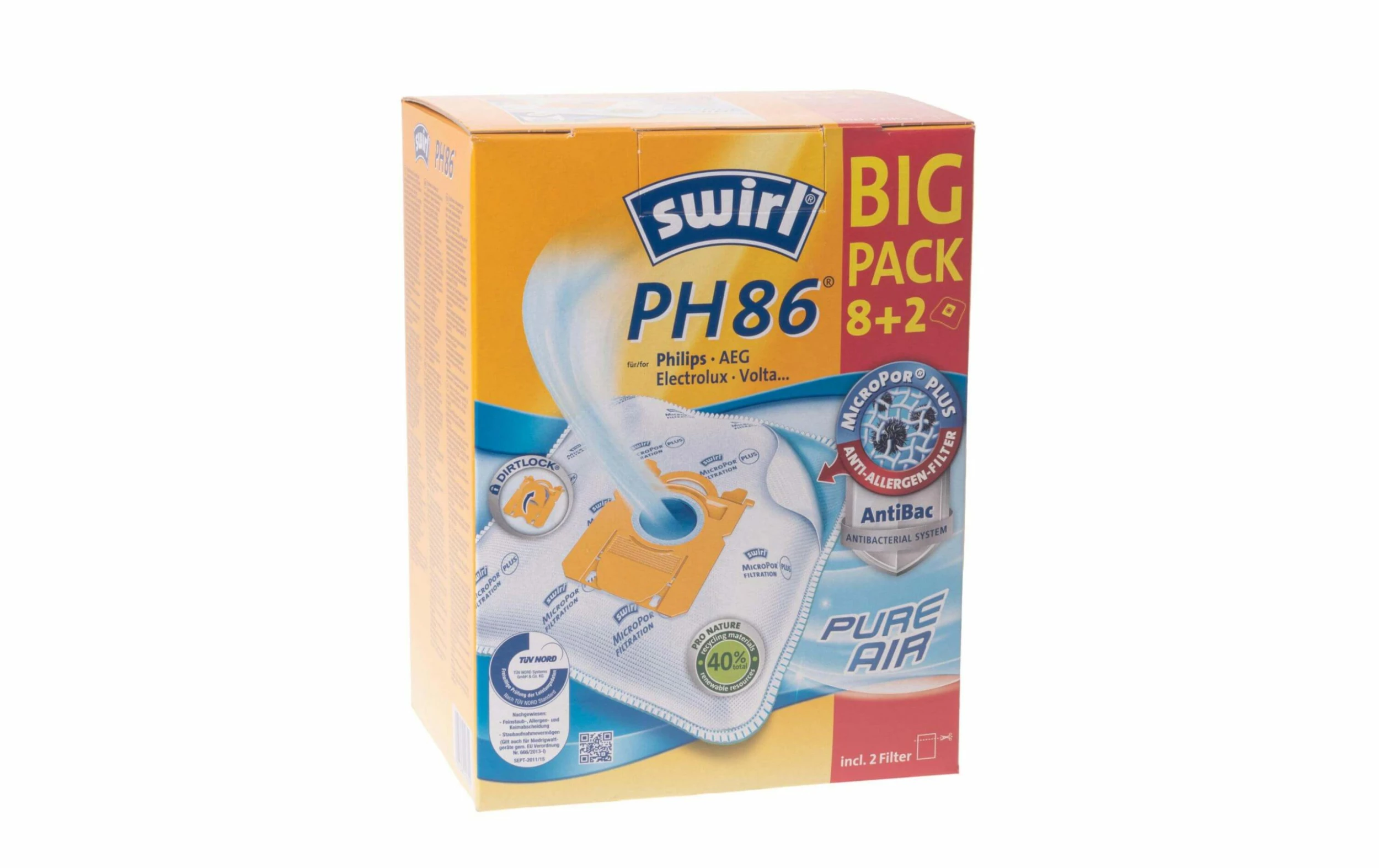 Swirl PH86 MicroPor AirSpace Paquet De 10 Sacs à Poussière - Sac à Poussière 1 Swirl PH86 MicroPor AirSpace Paquet De 10 Sacs à Poussière - Sac à Poussière