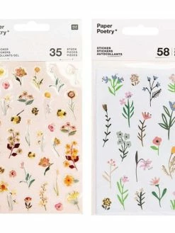 Rico Design 93 Stickers Gel Fleurs - Modèle Rose