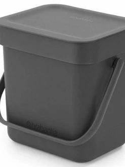 Brabantia Seau à Compost Sort & Go 3 L, Gris - Bac à Compost